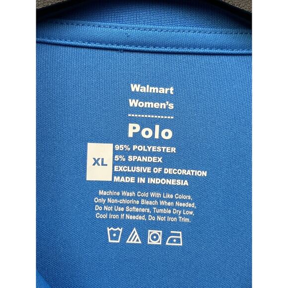 Walmart Shirt Womens XL Blue Polo Uniform Employee Work Button front - Picture 5 of 6